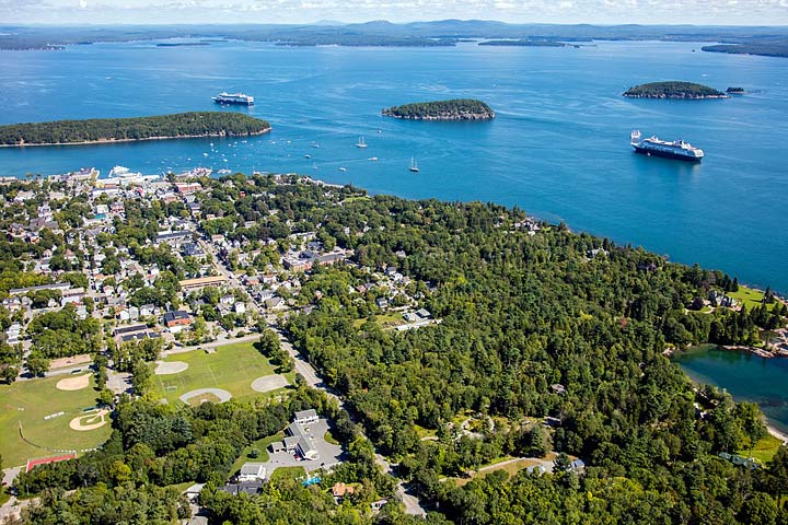 Aerial View of Bar Harbor, Maine